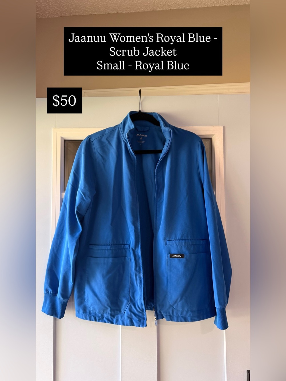 Jaanuu Women's Royal Blue Utility Scrub Jacket